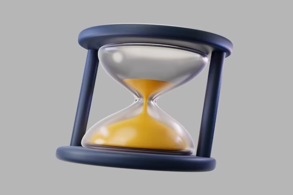 Representación gráfica del paso del tiempo y del envejecimiento mediante un reloj de arena
