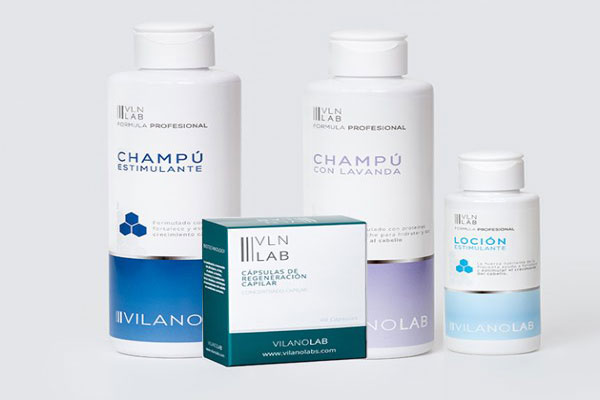 Plano general del kit de cuidado capilar de Vilanolabs