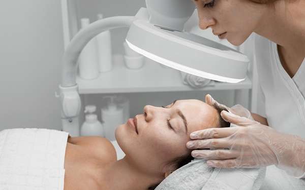 Tratamiento regenerador facial - Mujer haciéndose un tratamiento de rejuvenecimiento facial, para eliminar las arrugas y manchas en la piel
