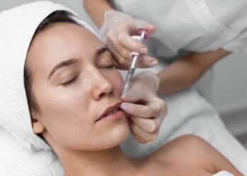 Precio bótox Madrid- mujer aplicandose bótox madrid rn sus labios