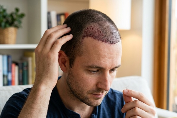 Injerto capilar antes y después - Hombre en la fase de caída del cabello implantado realizado en la mejor clínica trasplante capilar Madrid