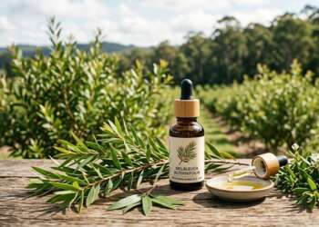 Aceite de árbol de té - Recipiente con aceite de árbol de té para el cabello que ayuda a controlar la caspa y el sebo