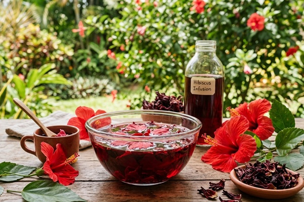 Flor de cayena - Recipiente con infusión de cayena que posee propiedades nutritivas y seborreguladoras para el cuero cabelludo